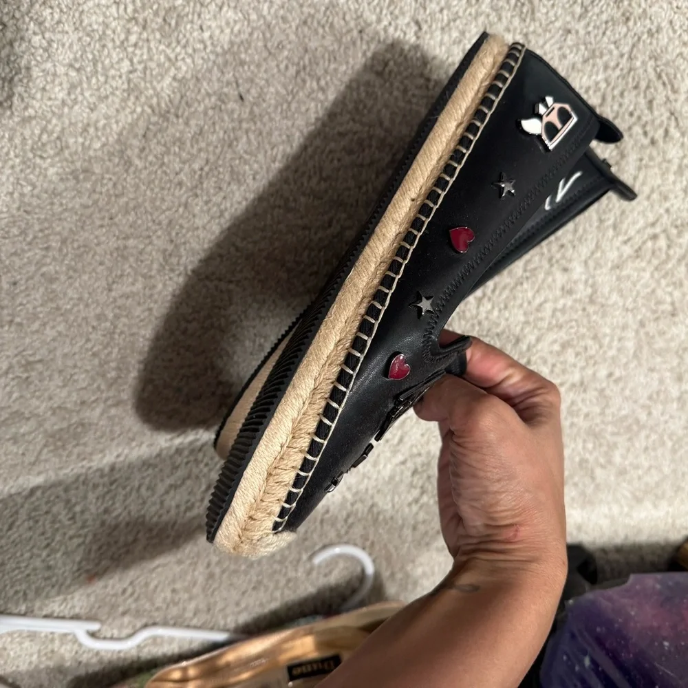 Karl Lagerfeld Black and White Espadrilles with Red Accents - Picture 2 of 2